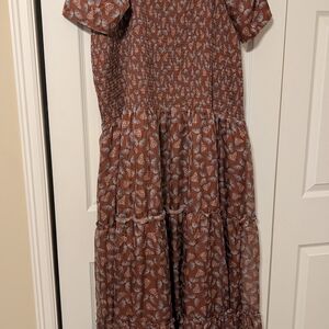 Ivy City Co Brown Smocked Dress